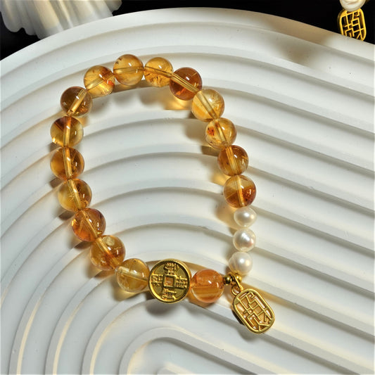 【财富之石】黄水晶手链 Citrine crystal Bracelet