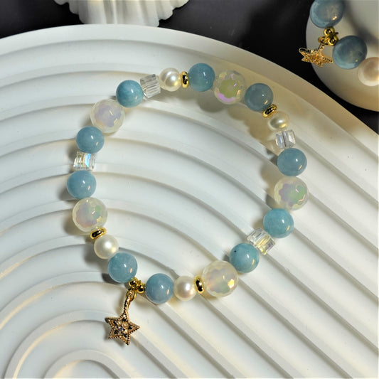 【海洋之心】 海蓝宝水晶手链  Aquamarine Crystal Bracelet